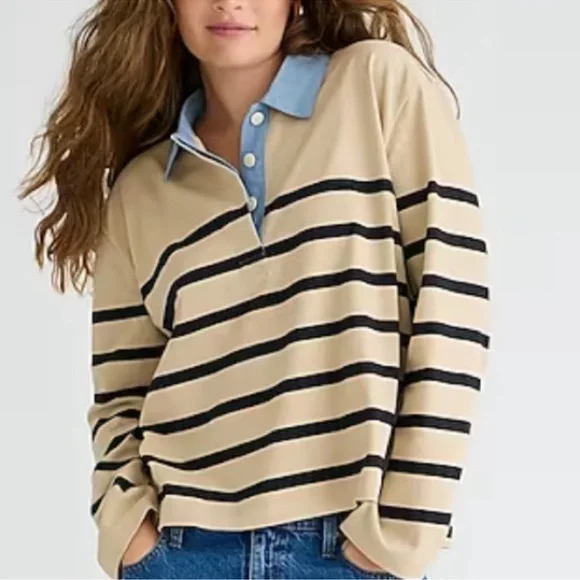 J. Crew rugby polo striped shirt - Picture 1 of 8